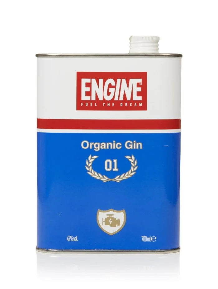 Engine Organic Gin 01 70cl in retro motor oil tin