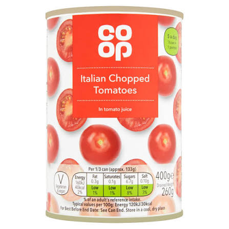 Co-op Italian Chopped Tomatoes 400g can