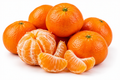 Fresh tangerines, whole and peeled
