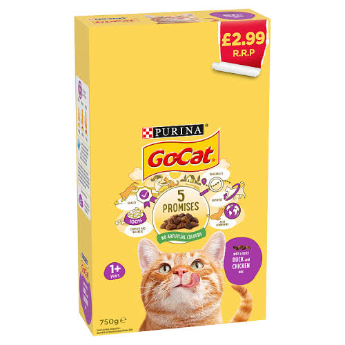 Purina Go-Cat Duck & Chicken Dry Cat Food 750g
