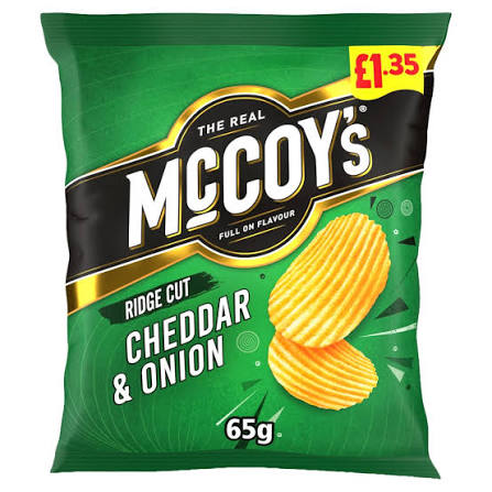 McCoy's Ridge Cut Cheddar & Onion 65g