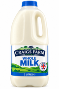 Craigs Farm Dairy Whole Milk 2 Litres