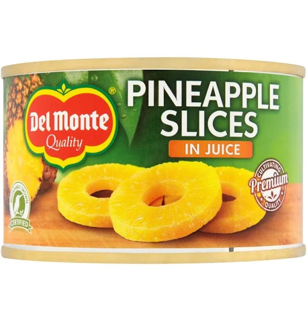 Del Monte Pineapple Slices in Juice tin