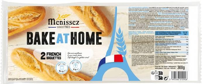 Menissez Bake at Home 2 French Baguettes 300g packaging