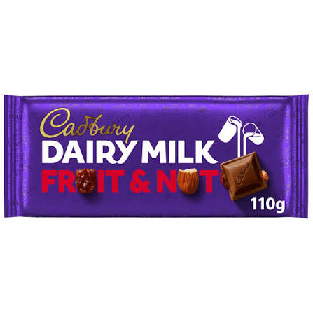 Cadbury Dairy Milk Fruit & Nut Chocolate Bar 110g