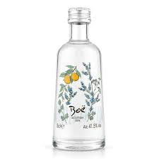 Boë Scottish Gin bottle with botanical illustration
