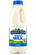 Craigs Farm Dairy Whole Milk 1 Litre