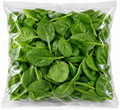Fresh baby spinach leaves in a bag