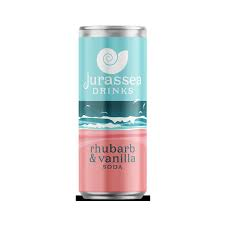 Jurassic Drinks Rhubarb & Vanilla sparkling soda can