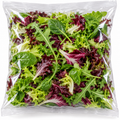 Fresh mixed salad leaves in a bag