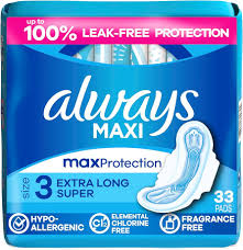 Always Maxi Max Protection Extra Long Super 33 Pads pack