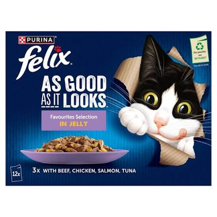 Purina Felix As Good As It Looks Favourites Selection in Jelly 12 Pack