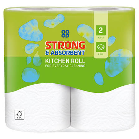 Co-op Strong & Absorbent Kitchen Roll 2 Pack