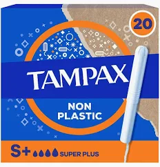 Tampax Non Plastic Super Plus Tampons 20 Pack
